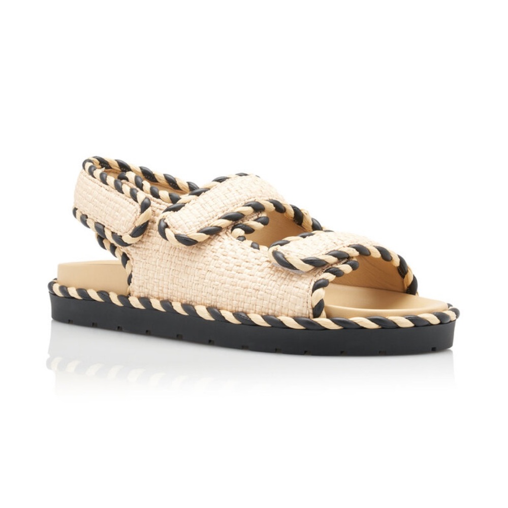 🆕 Bottega Veneta Jack Raffia Slingback Sandals, size 39